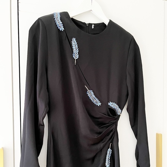 ZARA BNWOT satin effect dress with leaf - Picture 12 of 16